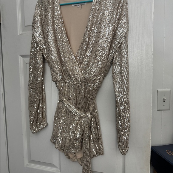 Sequin Wrap Bodysuit - Picture 1 of 2